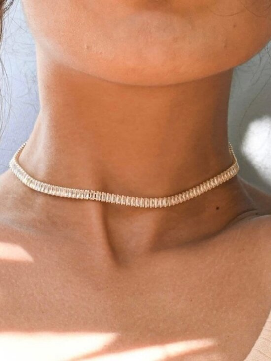 Jewelry - Gold 18k Gold Plated CZ Tennis Necklace